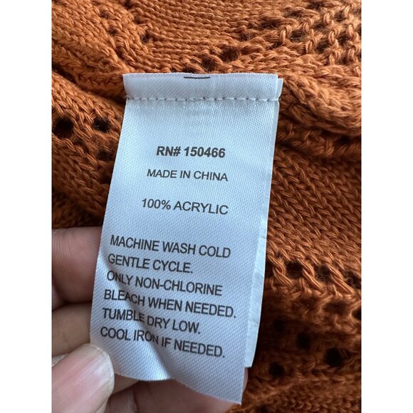 Market & Spruce Cardigan Women's Open Front Loose Knit With Pockets Crochet NWT - Picture 5 of 6